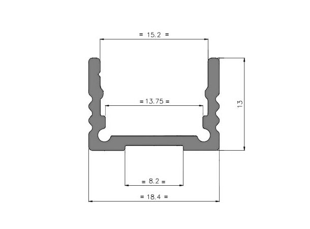 InventDesign Aluminium Profile High 3 meter 